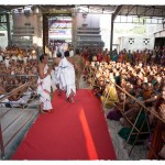 A view of the large gathering of devotees at the Sri Ardhanardhishwara Temple A view of the large gathering of devotees at the Sri Ardhanardhishwara Temple