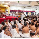 The Jagadguru gave Darshan to a large gathering in a hall adjacent to the Adivyadhihara Sri Anjaneya Swamy Temple The Jagadguru gave Darshan to a large gathering in a hall adjacent to the Adivyadhihara Sri Anjaneya Swamy Temple
