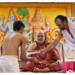 The Jagadguru gave Darshan to a large gathering in a hall adjacent to the Adivyadhihara Sri Anjaneya Swamy Temple The Jagadguru gave Darshan to a large gathering in a hall adjacent to the Adivyadhihara Sri Anjaneya Swamy Temple