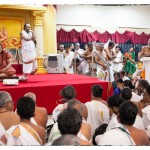 The Jagadguru gave Darshan to a large gathering in a hall adjacent to the Adivyadhihara Sri Anjaneya Swamy Temple The Jagadguru gave Darshan to a large gathering in a hall adjacent to the Adivyadhihara Sri Anjaneya Swamy Temple