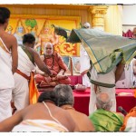 The Jagadguru gave Darshan to a large gathering in a hall adjacent to the Adivyadhihara Sri Anjaneya Swamy Temple The Jagadguru gave Darshan to a large gathering in a hall adjacent to the Adivyadhihara Sri Anjaneya Swamy Temple