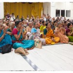 The Jagadguru gave Darshan to a large gathering in a hall adjacent to the Adivyadhihara Sri Anjaneya Swamy Temple The Jagadguru gave Darshan to a large gathering in a hall adjacent to the Adivyadhihara Sri Anjaneya Swamy Temple
