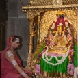 On Akshaya Triteeya day (April 29, 2017), Sri Sannidhanam performed a special Puja to Goddess Sharadamba in the Sringeri Shankara Math Race Course Road and offered a gold kavacha