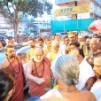 Jagadgurus welcomed at the Vidyadhiraja NSS auditorium where the public function was held