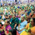 Devotees witnessing the Dhuli Pada Puja